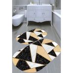 Resmiro Üçgen Desenli Kaymaz Taban Yıkanabilir 2'li Desenli Banyo Paspası (50X60 cm - 60X100 Cm) - Renkli