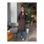 RESSHO Kadın Kemerli Uzun Trençkot – Su Geçirmez, Astarlı, Oversize Model