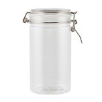 Restaurantware -Met Lux 32 oz Mason Kavanoz, Kapaklı 2 Hava Geçirmez Saklama Kavanozu - Kauçuk Conta, Geniş Ağız, Şeffaf Plastik Yuvarlak Kutular, Dayanıklı, Dökme Kuru Yiyeceklerin Mutfak ve Kiler