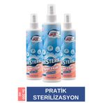 Resteril Biberon Temizleyici Alkolsüz Durulanmayan Saf Hipokloröz Biberon Sterilizatör Emzik Süt Pompası Hijyen Spreyi Bebek Dezenfektan Sprey Baby Kids 200ml x3