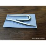 Restinal 3D Metal Krom R Amblem | Vw Golf Passat Polo Uyumlu Spor Araç Logo Sticker Oto Dış Aksesuar Arma - 1 adet