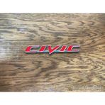 Restinal Honda Civic Uyumlu Kırmızı Bagaj Amblem Yazısı 3D Metal Logo 3m Bantlı Arka Yazı Civic Amblem KROM3M - 1 adet