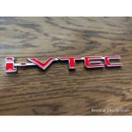Restinal Honda I-Vtec Kırmızı 3D Metal Amblem Bagaj Kapı Çamurluk Uyumlu Spor Logo 3m Bantlı Vtec Motor Arma - 1 adet