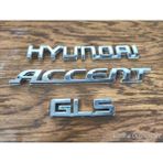 Restinal Hyundai Accent Gls Bagaj Yazısı Seti 3D Kaplama Krom 3 Parça Arka Kapı Amblem Logo 3mbantlı Uyumlu - 1 adet