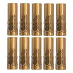 Restokki 10 adet şamdan tutucu boru, E14 metal boru, demir şamdan soketi, ev için kristal avize, mum ışığı, kendin yap aydınlatma (altın bronz)