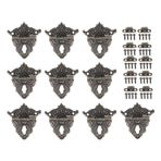 Restokki Yeşil Bronz Retro Zarif Dekoratif Metal Kilit, Ahşap Kutular için Takı Dolapları 10 adet Kasa Hasps