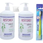 Restorex Restorex 1000 ml Ekstra Direnç Şampuan X2 Adet + Banat Slim Diş Fırçası