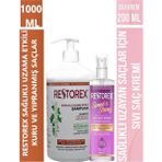 Restorex Speed Strong Sıvı Saç Kremi 200 Ml+Kuru ve Yıpranmış Saçlar Için Şampuan 1000 ml
