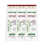 Restorex Yağlı Saçlar İçin 3x500 ml Şampuan