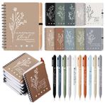 Resurhang 20 Pcs Christian Gifts Bulk Bible Study Notes Journal with Sticky Notes Christian Ballpoint Pen Aesthetic Religious Bible Verse Notebook Christmas Gift for Church Sunday School (Boho Color)