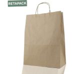 Retapack 32X20X32 Burgulu Saplı 70GSM Recycle Kraft Kağıt Poşet 50 Adet