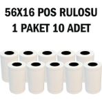 Retapack 56x16 Yazarkasa Pos Rulosu 10 Rulo - 1 Paket Yüksek Hassasiyetli Termal Kağıt