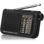 Retekess V117 Taşınabilir Telsiz FM AM SW Telsiz Cep Telsizi Mini Analog Telsiz