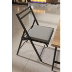 Retodesign 2 Adet Katlanır Siyah Metal Sandalye Minderli Bistro Sandalye 20242S