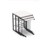 Retodesign 3 Lü Zigon Sehpa Beyaz 3002