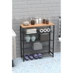 Retodesign 5 Katli Ayakkabilik- Banyo Rafi -çok Amaçli Raf 1890 Siyah - Atlantik Çam