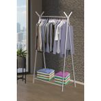 Retodesign Ayaklı Raflı Konfeksiyon Askısı Beyaz - Renkli