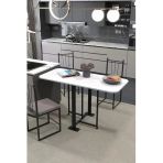 Retodesign Efes Beyaz Katlanır Masa. Mutfak Masası, Yemek Masası,