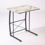 Retodesign Mermer Desenli Laptop Sehpası / Yan Sehpa 1088 - Y: 65 cm D: 45 cm G: 60 cm - Beyaz