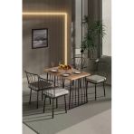 Retodesign Minderli Star Masa Ve 4 Adet Gunes Sandalyeli Takim