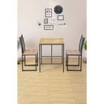 RetoDesign Modern Tasarımlı Atlantik Çam Suntalam Masa 60x60x73 cm Siyah Metal Ayaklı Sağlam Yapı