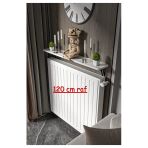 Retodesign Montajsız Beyaz Petek Üstü Metal Raf, Kalorifer Peteği Raf Dresuar Uçan Raf 120 Cm 100120 Beyaz