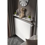 Retodesign Montajsız Beyaz Petek Üstü Metal Raf, Kalorifer Peteği Raf Dresuar Uçan Raf 80 Cm 10080