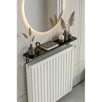 Retodesign Montajsız Siyah Petek Üstü Metal Raf, Kalorifer Peteği Raf Dresuar Uçan Raf 60 Cm. 30060 Siyah