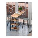 Retodesign Raflı Yuvarlak Tabureli Bar Takımı 4651A
