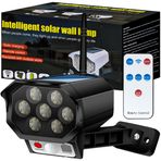 Retoo Dummy kamera, solar lamba, dış mekan için LED solar lamba, dış mekan için gözetleme kamerası, güneş enerjisiyle çalışır, duvar askısı, güneş paneli, güvenlik kamerası maketi, sahte kamera