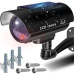 Retoo Security Dummy kamera, solar maket, dış ve iç mekan için, döndürülebilir kablosuz CCD, yanıp sönen LED'li, hava koşullarına dayanıklı, güvenlik kamerası, sahte kamera, ev, ofis, gözetleme, siyah