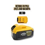 Retools 10 Pilli Li-İon Batarya 21V/3.0Ah Sarı