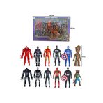Retoys 12'li Avengers Süper Kahraman Seti Örümcek Adam Hulk Kara Panter Venom Batman Demir Adam 10 Cm.