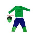Retoys Hulk 2 Kaslı Yeşil Çocuk Kostüm Maske Hediyeli (BEDEN TABLOSU)