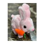 Retoys Pilli Sesli Zıp Zıp Yürüyen Havuçlu Tavşan Peluş Oyuncak 15cm