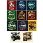 Retro 4x4 -1 Off Road Sticker Set4 11 Parça Telefon, Tablet, Defter, Laptop Sticker