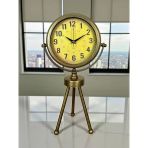 Retro Antique Üç Ayaklı Metal Eskitme Masa Saati Vitrin