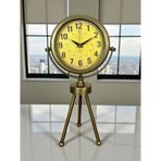 Retro Antique Üç Ayaklı Metal Eskitme Masa Saati