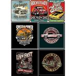 Retro Arabalar Ve Motorlar Sticker Set 7 Parça Telefon, Tablet, Defter, Laptop Sticker