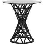 Retro Art Eiffel Masa Temperli Cam 70 cm - Siyah