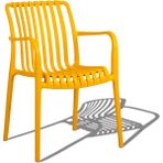 Retro Art Paris Kollu Sandalye 4 Adet – Bahçe Balkon Kafe Sandalyesi Uv Katkılı Istiflenebilir Plastik - Sarı