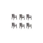 Retro Art Troya Rattan Koltuk 6'lı Set HK-730 - Kahverengi