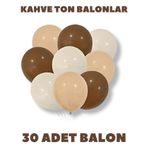 Retro Balon Kahverengi-deniz Kumu-ten Rengi 30 Adet Balon Retro
