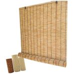 Retro Bambu Stor Perde Nefes Alabilir Pencere/Balkon Perdesi 95 180 cm Genişliğinde Doğal Siyah Ev Dekoru için Mükemmel Çevre Dostu Ayarlanabilir Boyut Kahverengi Renk