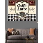 Retro Caffè Latte Tabelası Dekoratif Kanvas - Mdf Ahşap Tablo