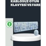 Retro Daktilo Stilli Kablosuz Klye Mouse Seti – Sessiz Ve Şık