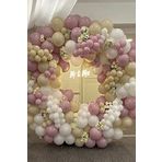 Retro Deniz Kumu Toz Pembe Beyaz Balon Seti 100 Adet