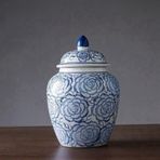 Retro Geleneksel Mavi ve Beyaz Zencefil Kavanoz Vazo Çin Tarzı Çin Mavi ve Beyaz Zencefil kavanoz Antika Porselen Vazo,G19.5xy30cm,W19.5xh30cm