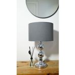 retro home design Antrasit Kumaş Şapkalı Krom Ayaklı Dejavu Modern Abajur Masa Lambası Dekoratif Salon Yatak Odası
