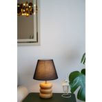 retro home design Doğal Ahşap Model Konik Siyah Şapkalı Dekoratif Abajur Salon Yatak Odası Abajur